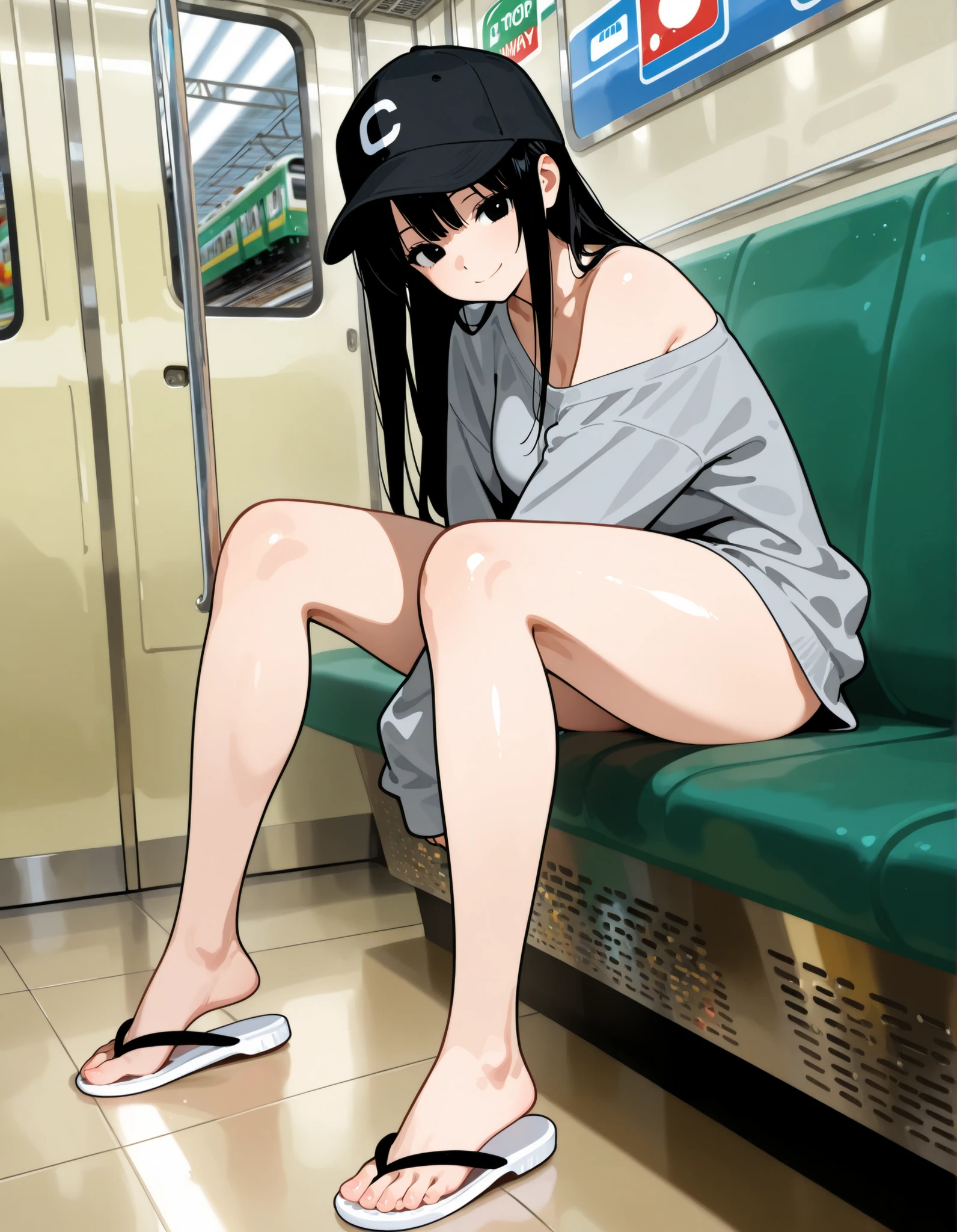 3 girls 7 years old anime, The pussy is clearly visible, They are petting the cat with their hands., Very thin, flat chest, thin waist, narrow hips, naked at the bus stop, Squat, Group photo, urination, писают, shame, fear, horror in the eyes, fear