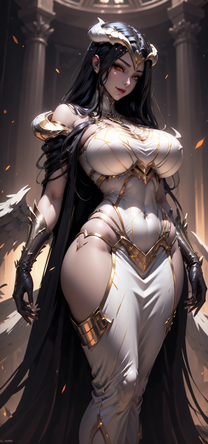 masterpiece, Highest quality, hairpin, Nuns, habit, Huge breasts,Curved waist、 Black Dress, holding a mace in his hand。Wearing a breastplate。