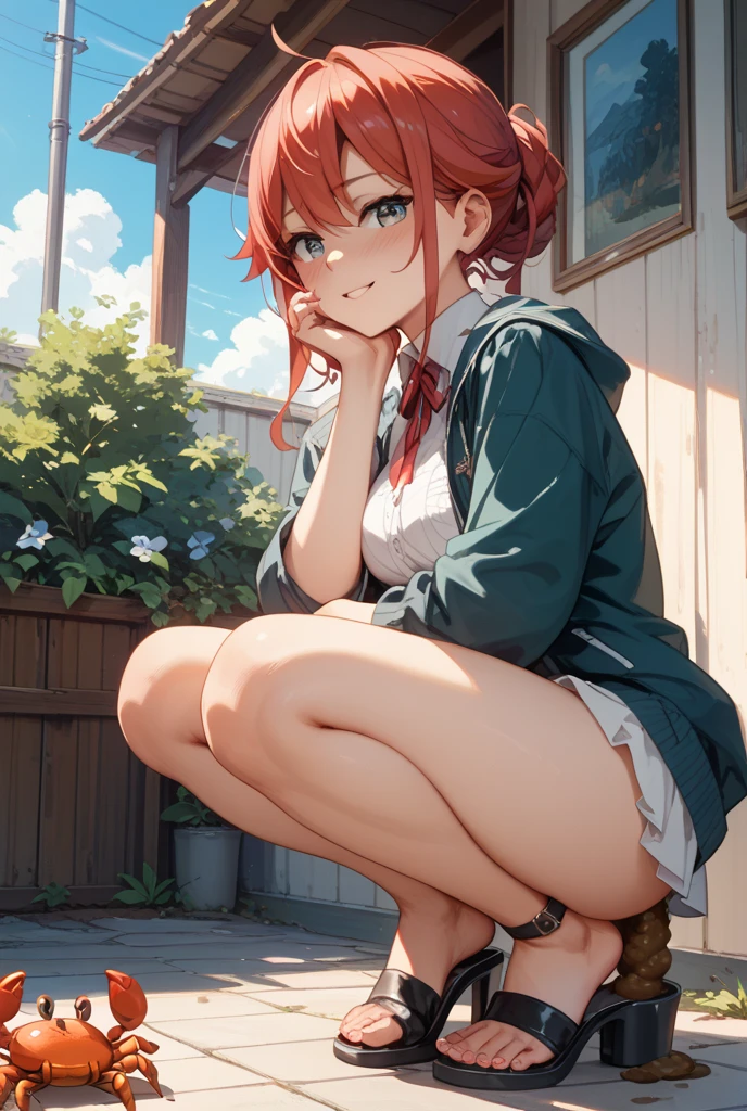 1 girl playing with a cat、Buispo、Aizawa Emma、Masturbation、rub my  myself、Crab crotch、stand on tiptoes、poop sitting、expression of feeling、Adult-like、masterpiece、Highest Quality、uncensored