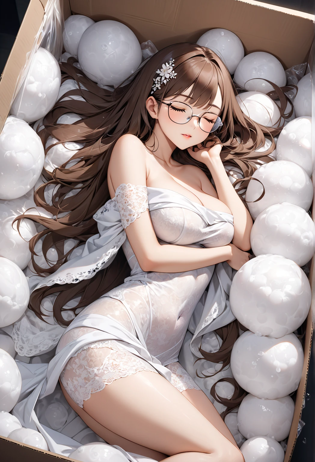cover_page,cover,Japanese character, 1girl,solo, Color photo of a flower fairy with transparent colored wings, Holding a magic wand，Pregnant women with，frontage，big breasts exposed cleavage，Casual pose，teary，Spread your legs apart，Naked women，roll eyes，revealing her belly，squatt, Pee all over the body、Urine、the whole body is wet、1girl , kneeling, raunchy, pee, , ​masterpiece, top-quality, highly detailed、White liquid all over the body、Yogurt all over the body、lingerie ,absurdres ,high res, 8K, A dark-haired, babydoll, (Erotic Lingerie), (Luxury underwear)