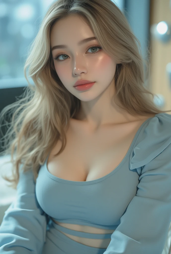 (Lace shooting: 1.2), (Android_18, and18\(dragonball z\), (finely detailed beautiful eyes and detailed face), (face through thigh: 1.4), (Knee Shooting: 1.2), Blonde hair, Solo, Lady, (Beautiful background), :), Dynamic Angle, Blue eyes, Light face, Sunlight, (Bright face: 1.2), Very wide hips, very thick thighs, (Full body shot), Solo, Blonde hair, Blue eyes, Short hair, Earrings, jewelry, (Team it with a gorgeous lace camisole mini dress,Fits Mary Quint's style)), Boots