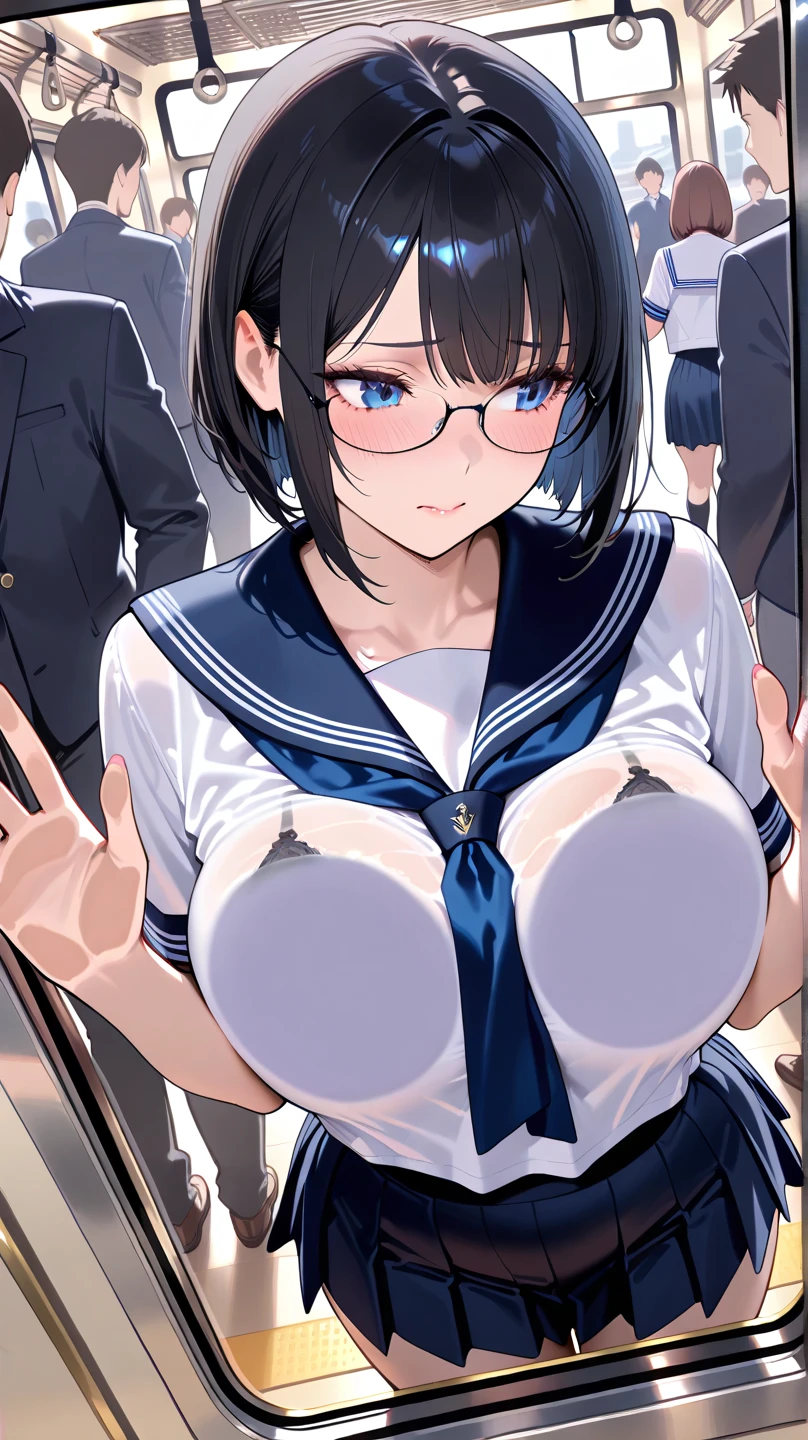 、(masterpiece、Highest quality)、Highest quality, Ultra-high resolution, (((masterpiece))), alone, Sweat、Big eyes, Composition from the front、Shortcuts、Embarrassed face、Blonde Hair、Cut your hair short、School classroom、Sailor suit、skirt、short hair、Browsing Caution、Upper body naked、Breasts exposed、Nipples、Large areola、Sitting in a chair without a backrest、Internal Medicine Examination、Woman showing her body、belly button、真Composition from the front、School Insurance Office、curtain、cubicle、window、door、Fluorescent lamp