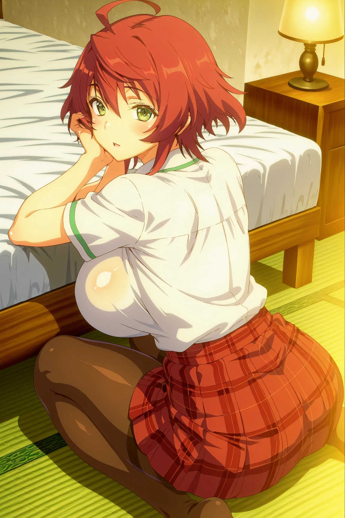 highest quality, High resolution, perfect pixel, Depth of the bounds written, 4k, beautiful anime girl, perfect body,
looking at the viewer,
Yuigahama Yui, 1 girl, short hair, pink hair, hair bun, pink eye,
large breast,
tennis uniform,
cowboy shot,
masterpiece, best quality, 1girl, (nsfw:1.0), spread legs, sitting, leg up, nude, (pussy focus:1.0), sweat, shiny skin, heavy breathing, pubic hair, ( sex, intercourse, penetration, hetero, motion lines, motion blur, spoken heart:1.1), (lying, on back, bed,pov:1.1)