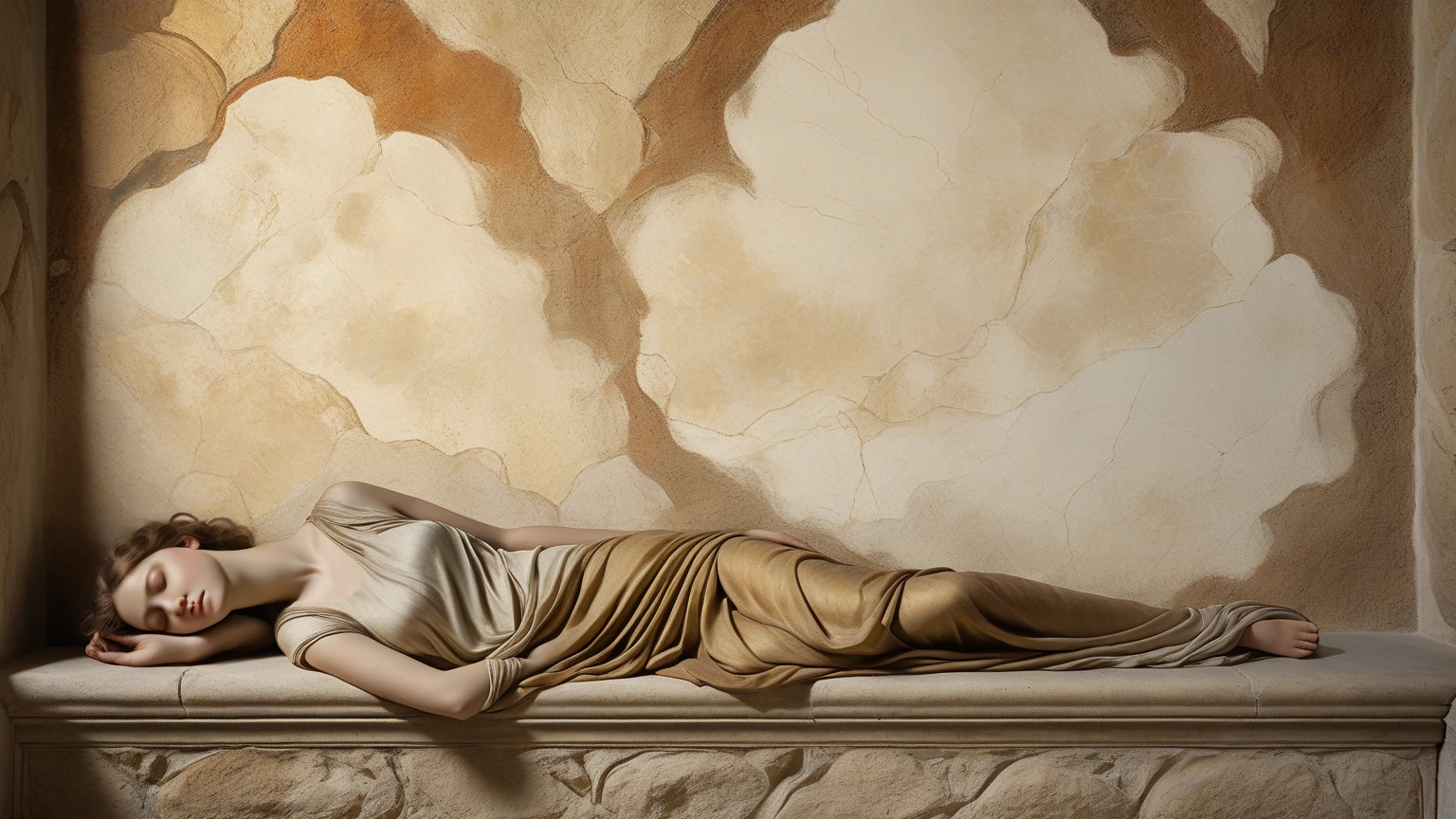 Escultura maqueta blanca de 1 bandera flameando, Classical antiquities, White marble model sculpture, Classical model sculpture of moving fabric, Classic marble model, Modelo grande, (((White Greek marble statue))), ((fotorrealista)) realista, luz proveniente de arriba, yeso, Foto de estudio.