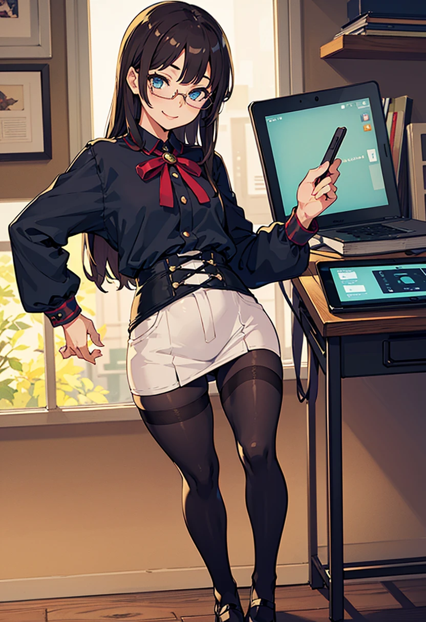((masterpiece)), (Highest quality),cute, (Super Long Hair),A lot of hair,smile,Two people,In the sleeper express,Black Hair,Ponytail or twin tail,Sit down