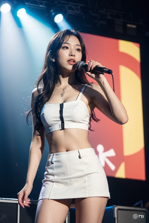 Best quality, ultra high res, photorealistic, Kpop idols performing on stage, naked, photorealistic, photorealistic, photorealistic, photorealistic, photorealistic