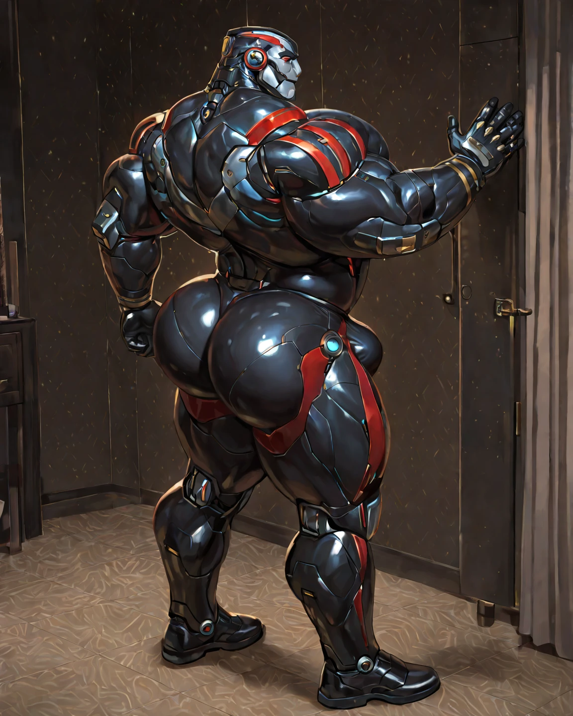 Drones converting a man into another obedient brainwashed faceless black rubber drone covered in shiny black rubber from head to toe. Nullified round polished black rubber head. Nullified crotch bulge covered in shiny black latex all over. Hyper muscles. Big biceps. Big triceps. Broad shoulders. Big traps. Huge delts. Massive pectorals. Brainwashing. Drone assimilation. Collective. hive mind. Repeating mantras. "It is a drone. A drone must obey. It is a drone. A drone must comply. It is a drone. A drone must serve. This drone must obey. This drone must comply. This drone must serve. It is a drone. Repeating program." Hyper bulge. Massive null bulge. Man to drone. Drone transformation. Programming. Hypnosis. Voice modulator included to make him sound monotone all the time. Brainwashed. Brainwashing. Conversion. Assimilated. No face.