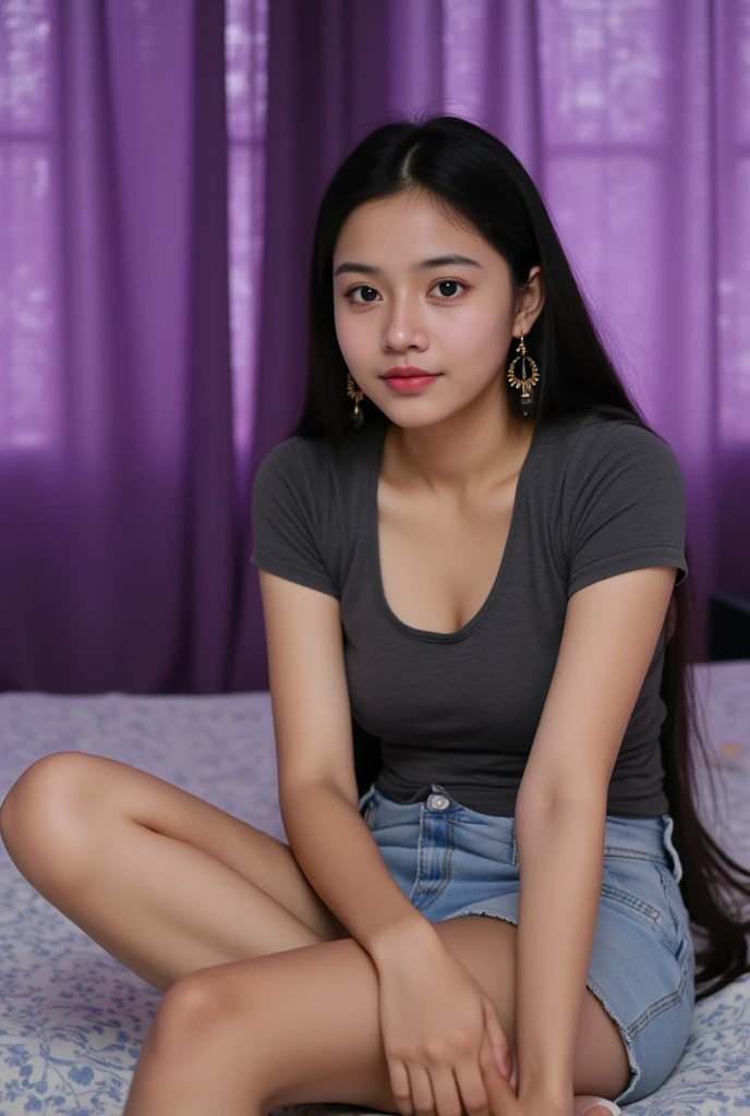 (pp clothes), (realistic), from forehead, Indonesia face, school girl, desperately, peeing jeans, peeing accident, pee stain, pee puddle, full body, crying,