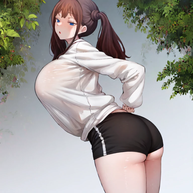 Beautiful Japan woman in golf clothes, Real person, Detailed body, Squatting, Live action, Glasses, Skirt flipping, Rear view