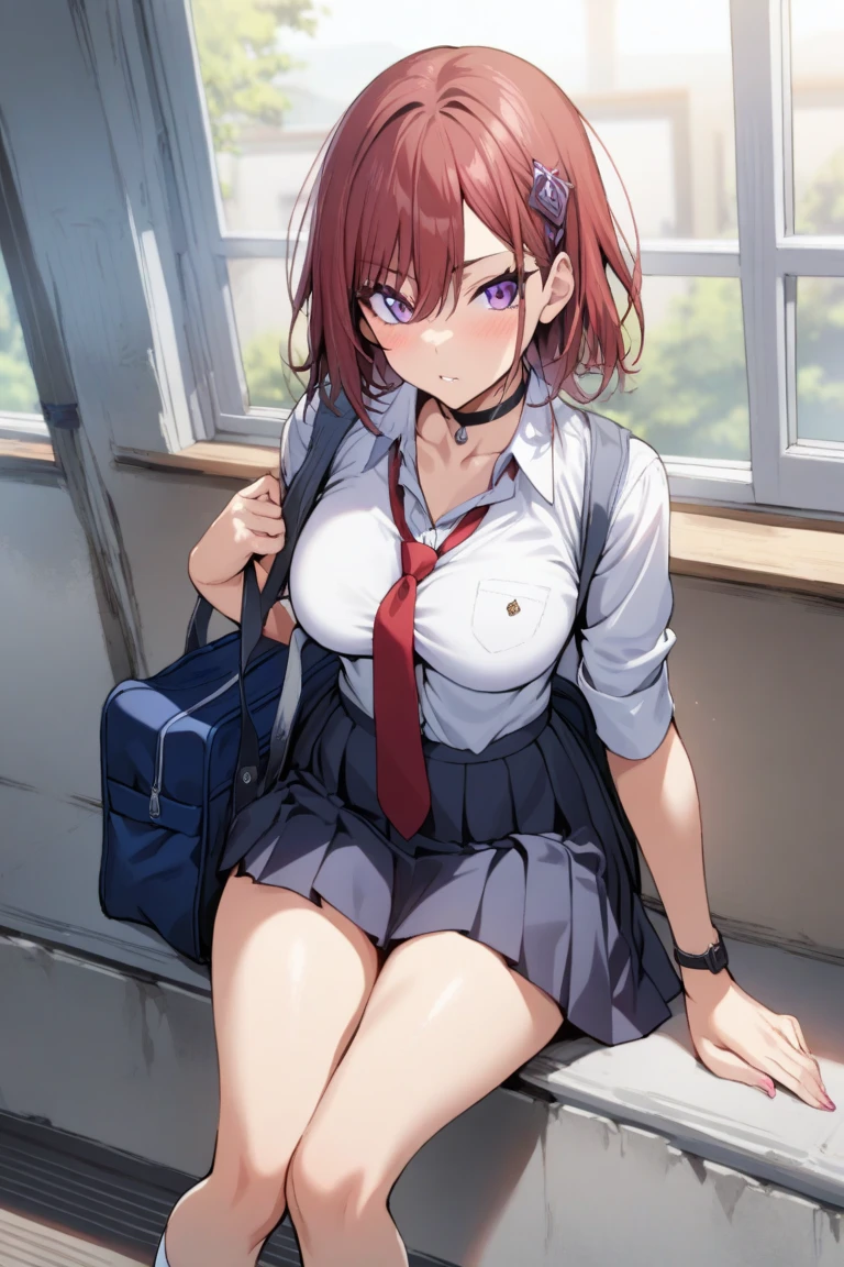 ((2girls)), ((Best Quality)), (Ultra-detailed), (extremely detailed CG unified 8k wallpaper), Highly detailed, High-definition raw color photos, Professional Photography, ((Beautiful big breasts)), ((bare breasts)), (Pink floral hair ornament), Peanut butter brown hair, Amazing face and eyes, Pink eyes, (amazingly beautiful girl), (hi-school uniform, pleated skirt:1.3), (hi-school uniform with wide open breasts:1.4), Cameltoe, no panties, School, classroom,