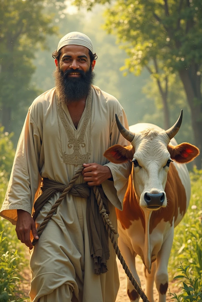ये दो बेलो के साथ जो आदमी हा वो भी चल रहा है