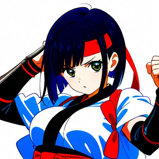A girl from Naruto anime. Create a ninja costume for a thirteen year old girl and make her the sign of the Uzumaki clan.