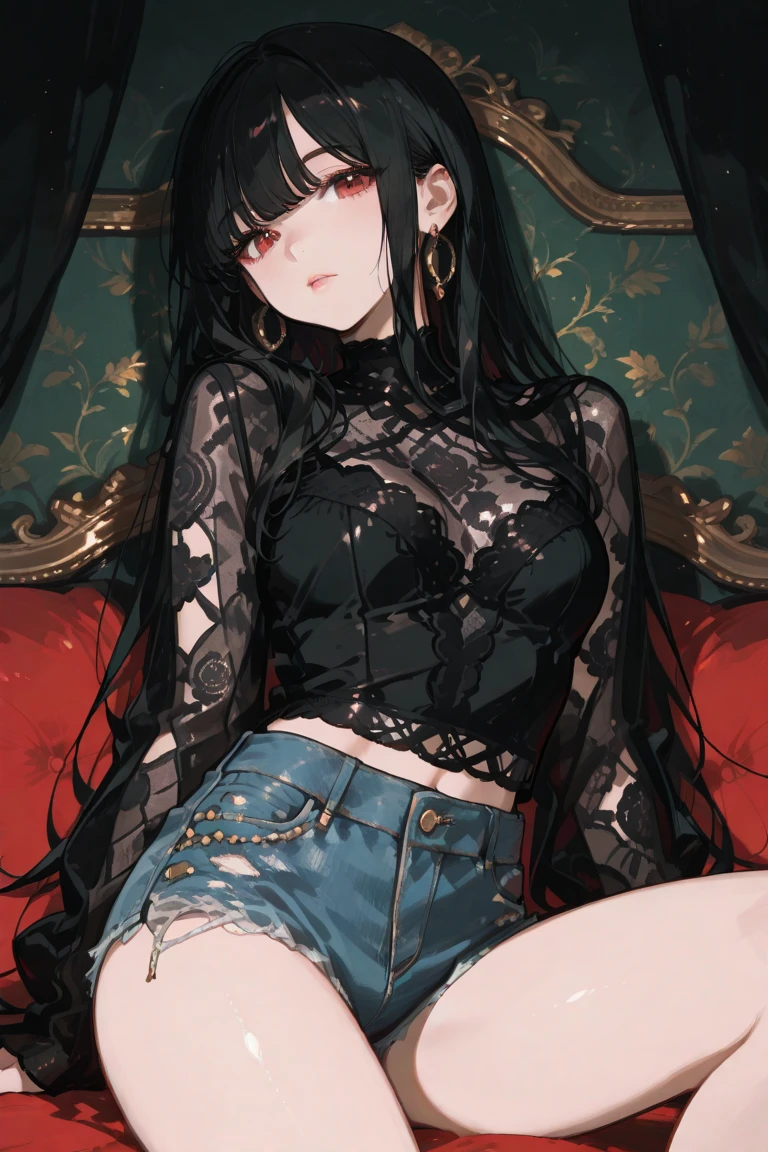 Black silk left leg,Long trousers right leg,Sexy and beautiful,Stable detail performance。