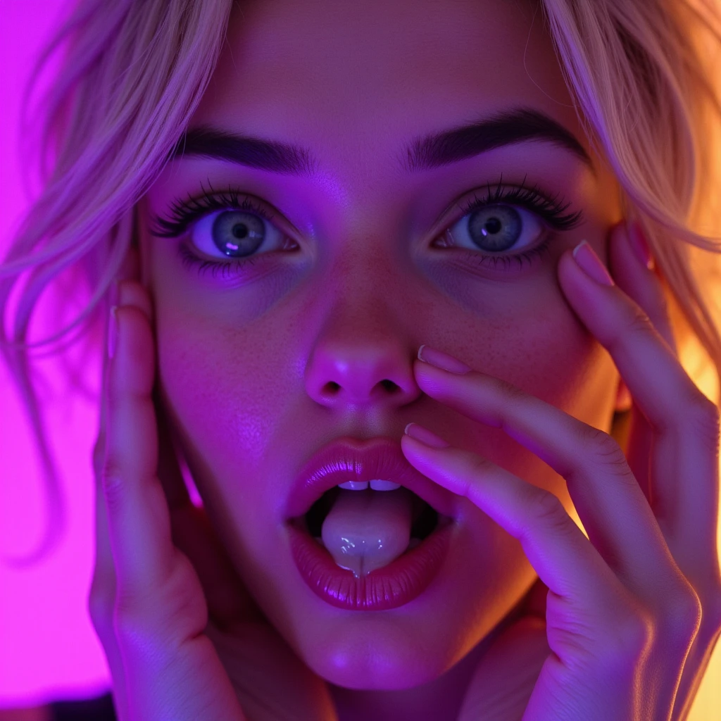 arafed woman sticking out her tongue while sitting on a couch, tongue out, sydney sweeney, tongue, mouth open, with wide open mouth, sexy lips, with mouth open, with a tentacle - shaped tongue, large tongue, huge lips, tongue sticking out, thick lips, low view, licking out, long tongue, ultra realistic picture, big lips