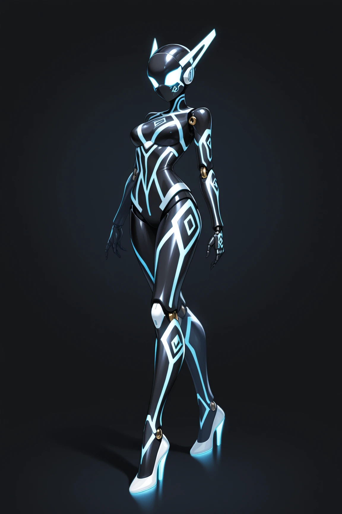woman in dark matrix, Leaning on one leg pose <lora:Neon_Cyberpunk_SDXL:1> neonbody, cablelink, holodrift, (masterpiece:1.2), best quality