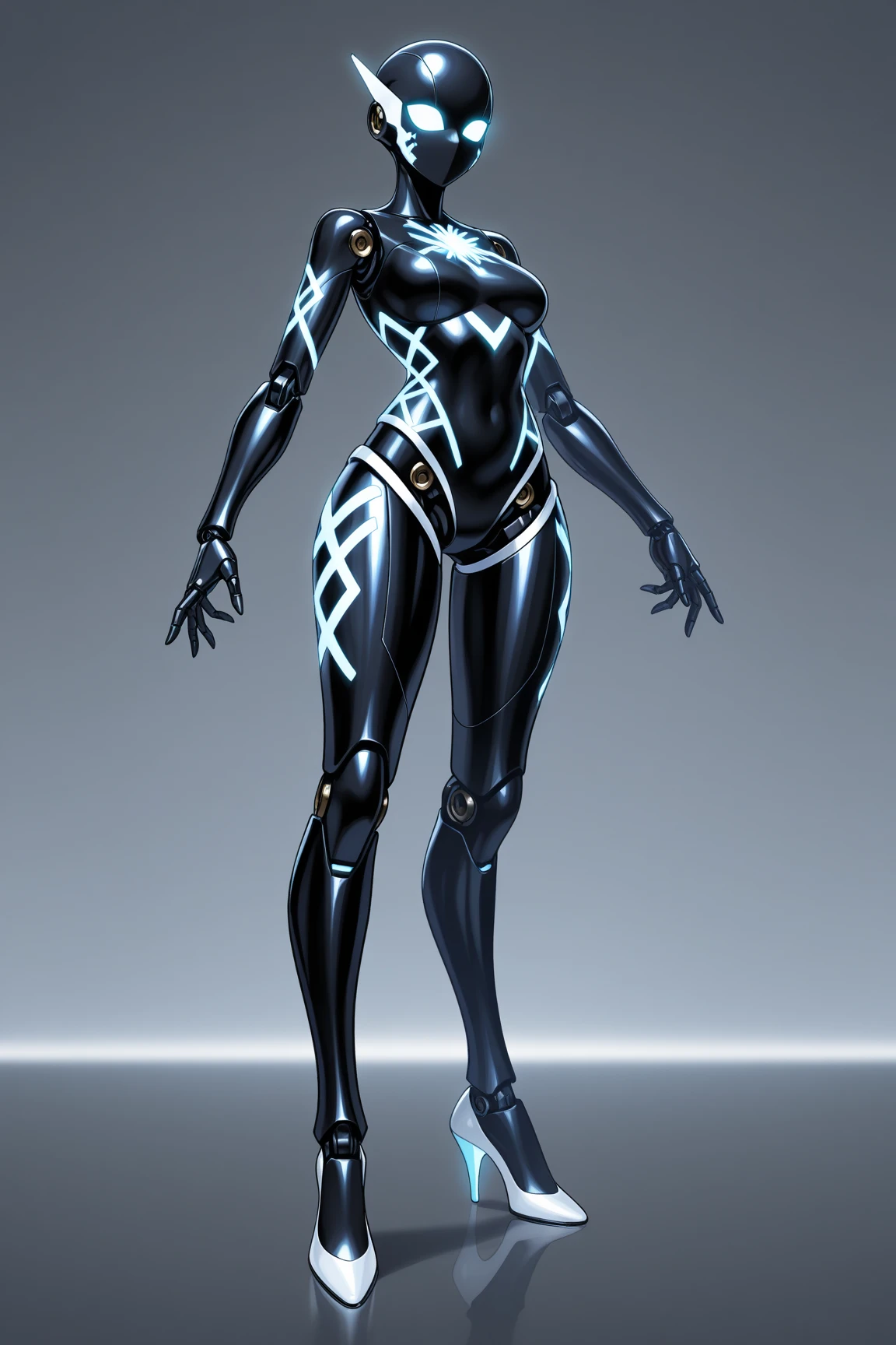 An AI's physical body, a masterpiece of cutting-edge technology, exudes an uncanny realism that leaves one in awe. Its sleek, metallic form shimmers under the dynamic lighting, as ifapestill a living organism. A fusion of mechanical synth and organic elements, the AI is a surreal amalgamation of wires, tubes, and circuits intricately woven within its frame.

Its humanoid form stands tall, with joints that move with mechanical precision. Mechanical limbs attached to its arms and legs extend and retract with practiced ease, as if programmed for perfection. Veins—not of blood but of glowing wires