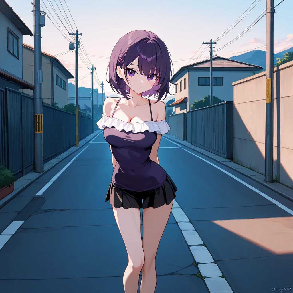 [[anime styled]],[[digitalart]],NSFW,1girl in,(Portrait),face focus/close up,park,(many cherry blossoms),Cherry blossoms are in full bloom,Cherry blossom petals dance and are scattered,strong windy,(hold the hair),stnding,Tomomi_Xijing,black hair,hair ribbon, Short hair,(nude),(black bra,bra strap),(black panties),shoes,medium build,perfect anatomy,Smile,blush,best quality,master piece,Perfect Lighting,(strong light),((brighten the subject)),oily skin,cury:1.2,,Best Quality,anime screen cap,Flat color,cel shading,Panties,short torso,,