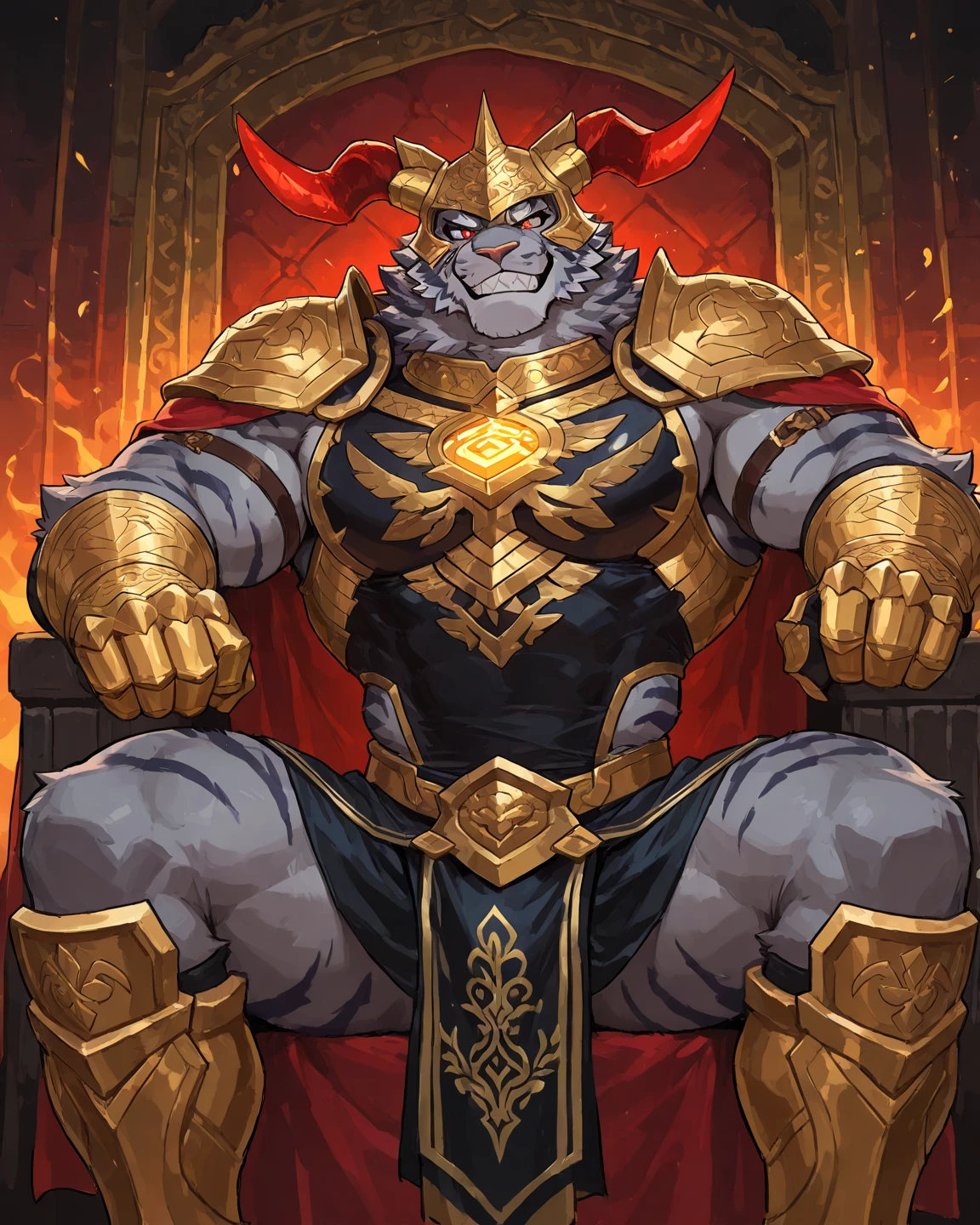 seth (/tas/), (absurdres, highres, ultra detailed) (masterpiece, best quality, detailed:1.2) detailed full body, 8K, big muscle (pecs, triceps, traps) unusually developed muscular body, body full of huge muscles. showing off muscles, pectorales enormes. Exaggeratedly huge muscles. Gigachad Muscular, Animal paws, crossed arms. The claws are sharp, Sharp teeth, No clothes,