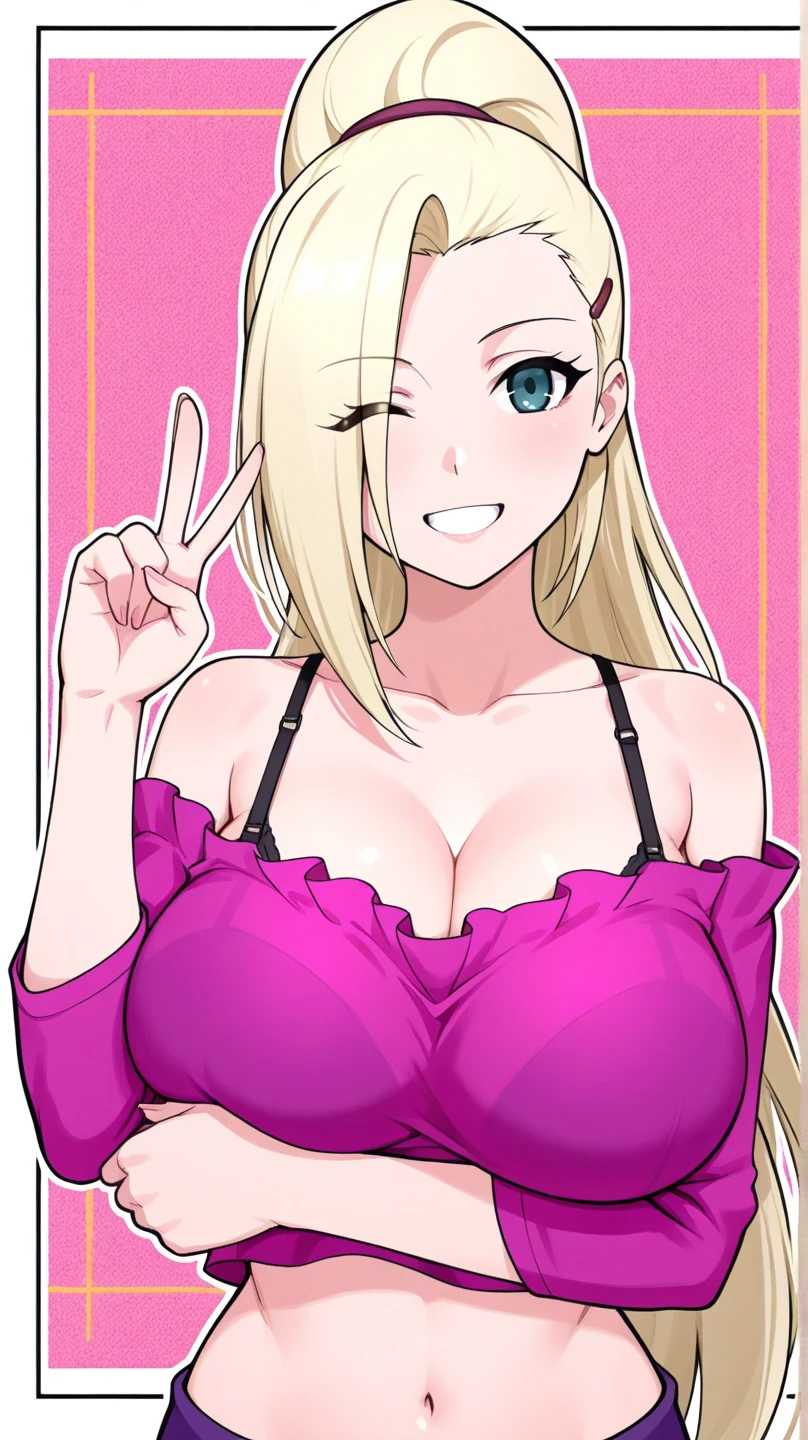 score_9, score_8_superior, score_7_superior, sauce_anime, ((m18+)), One person, alone, Long Hair, Blonde, Pink Hair, Multicolored Hair, , ponytail, Green Eyes, Large Breasts, bracelet, Scrunchie, wrist Scrunchie, Improve, smile, Take in the view, Black Bikini, necklace, heart, Waist clothes, Earrings, Outdoor, Are standing,