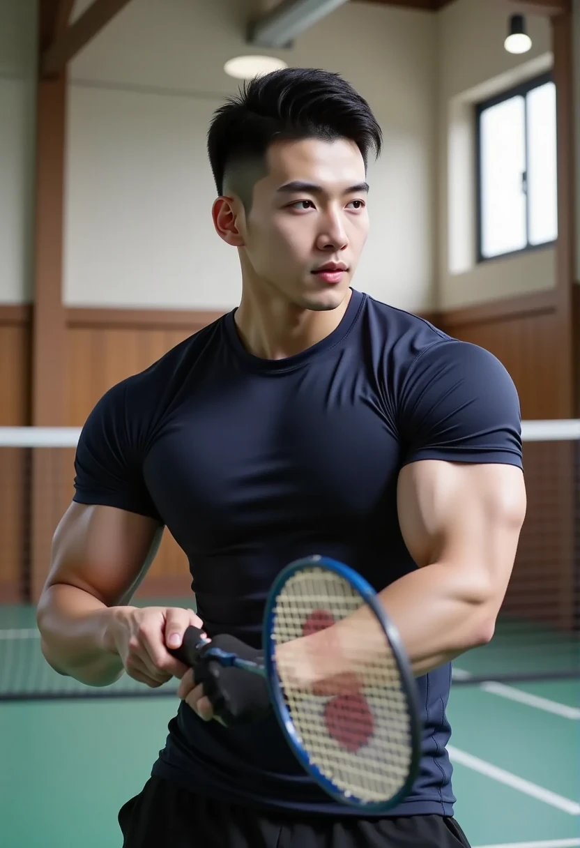 top-quality、masterpiece、超A high resolution、(realisitic:1.4)、详细的脸、独奏、1human male、Dark hair、glistning skin、dense skin、(asian human)、architectural、(absurderes、hight resolution、ultra-detailliert)、、1 male、Adults、(An 18-year-old man)、a handsome、tall muscular man、broad shoulder、extra very short hair、angular jaws、thick neck、thick eyebrow、extra very short hair、A dark-haired、fine eyes and detailed face、 Highly detailed CG Unity 8K wallpapers、intricate-detail、(Style Swirl Magic:0.7)、looking at the spectator、独奏、(full body Esbian:0.6)、细致背景、A detailed face、dynamicposes、、Urban background、dynamic compositions、 big muscle、、((((Crotch bulge))))、a handsome、 ((masutepiece:1.4, Best Quality)), ((masutepiece, Best Quality)), (photographrealistic:1.4)、(((Tennis Player)))、sports wear、M-shaped legs, Pubic hair, Open legs, , Abs, ((Erection 1.2)), (Moccoli: 1.4), (Manly chest plate)), Sweating, (He is wet, Wet 1.2),, (Slipping thin underwear, Wet and beautiful 1.4)), Blood vessels in the arm、tennis ball、racket、Chinese Bishonen、Tennis attire,sports wear、tennis coat、