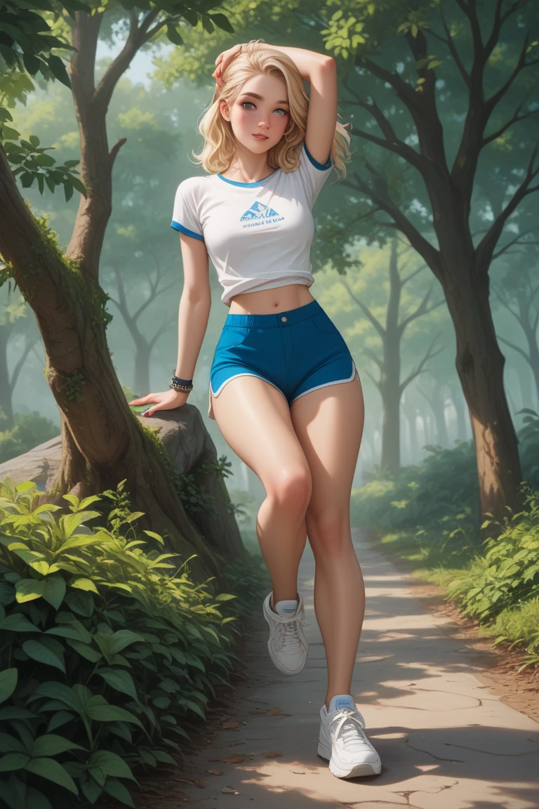 <lora:crop_shirts:0.8>, (nsfw),((crop top)),((underboob)), (((gigantic breasts))),(navel, midriff), (short sleeves),1girl, full body, cowboy shot, standing, (white thongs),(black thighhighs),(sneakers), (masterpiece, best quality, high quality),(colorful),(delicate eyes and face), volumatic light, ray tracing, bust shot ,extremely detailed CG unity 8k wallpaper,solo((flying petal)),(Flowery meadow) sky, blue sky, sunny, light, fantasy, windy, magic sparks, white hair, outdoors, cityscapeoutdoors, mountains, lake, park, trees, blue sky, flowers, lawn,