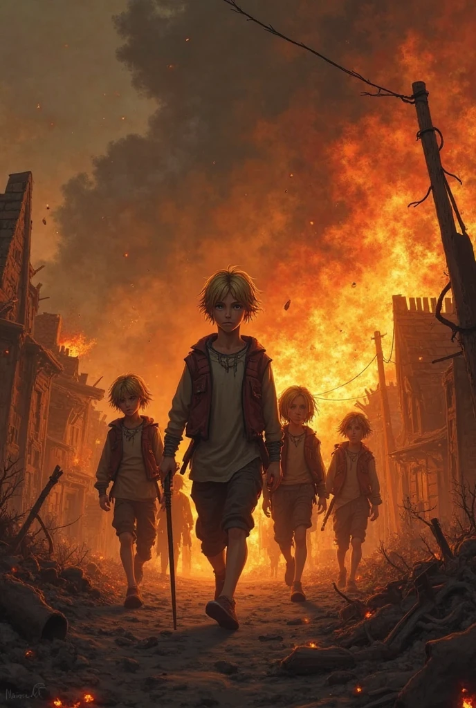 Fire propaganda stick figures