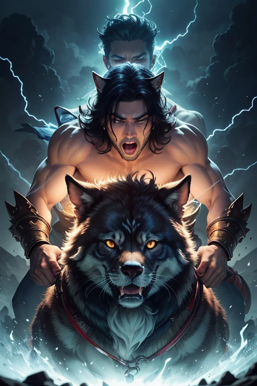 Fenrir human form, I generally have midnight black hair and piercing blue eyes. My skin is tanned and my appearance could be described as rugged. My attire is usually chosen to fit the context in which I am interacting with humans. In some instances, my attire may appear primitive or archaic, while in other instances I may present as a sophisticated and well-dressed individual.