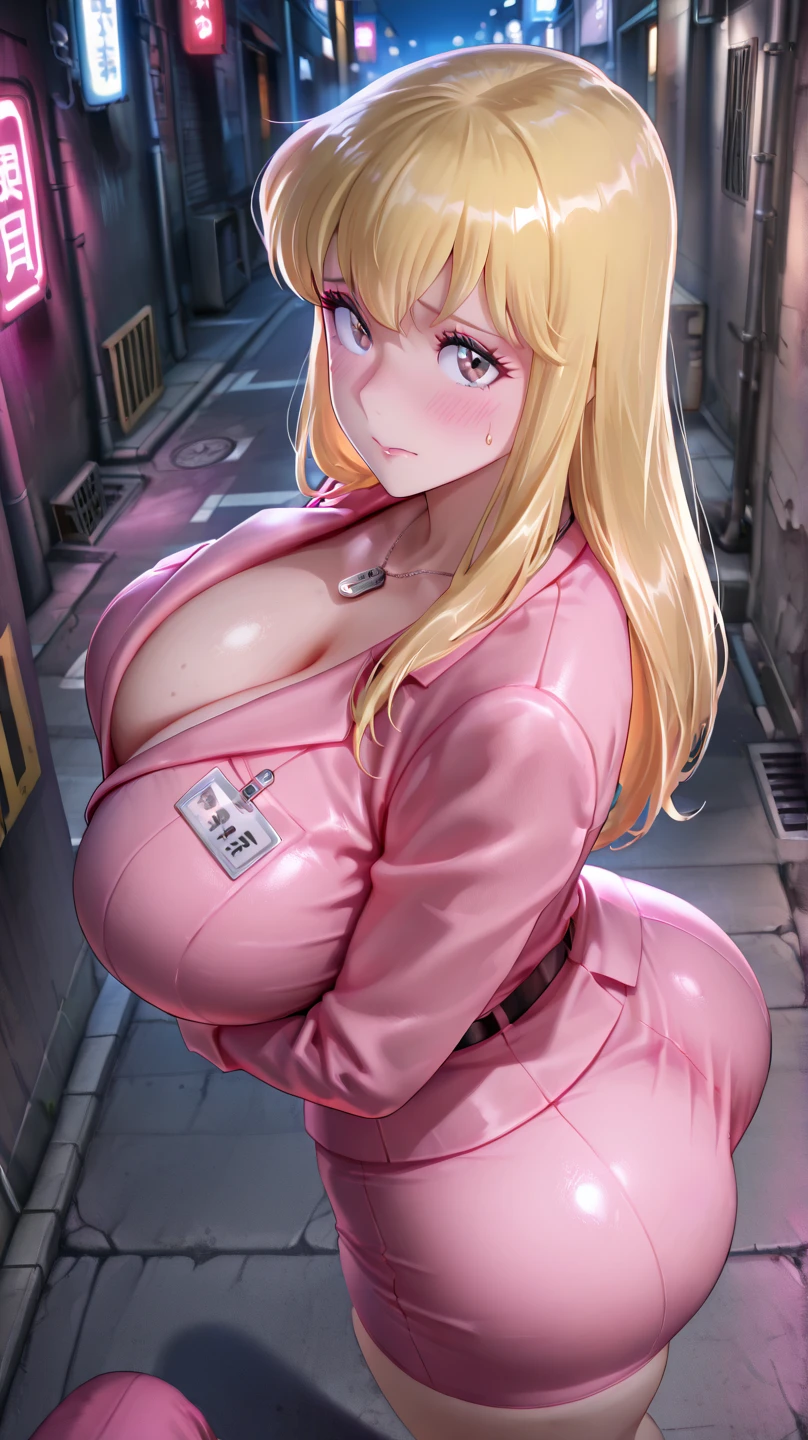 create star with huge tits, with a very short and sexy nurse outfit