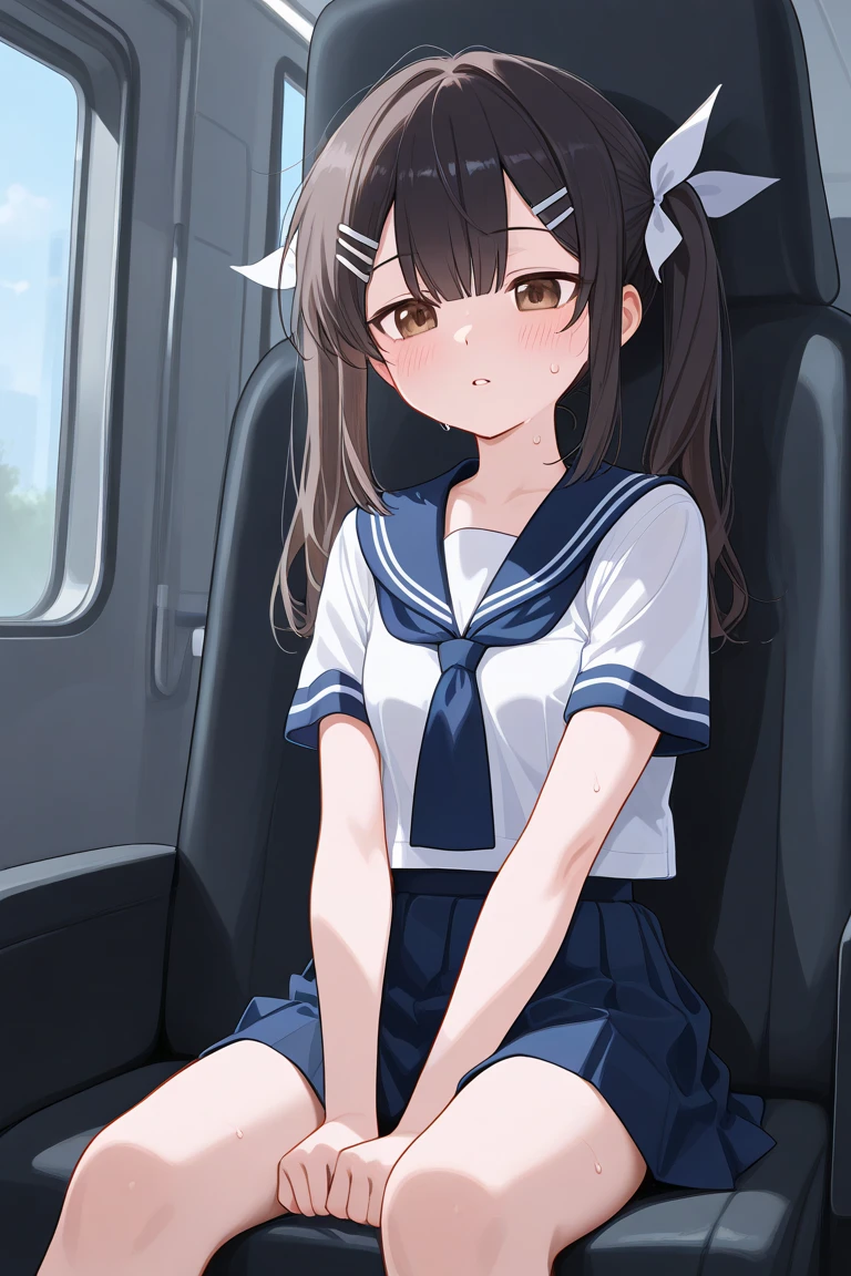 high school girl、Dressed in high 、School classroom、(Big Breasts)、Grinning face、There is only one person、((((独奏))))、(one girl)、smirk、