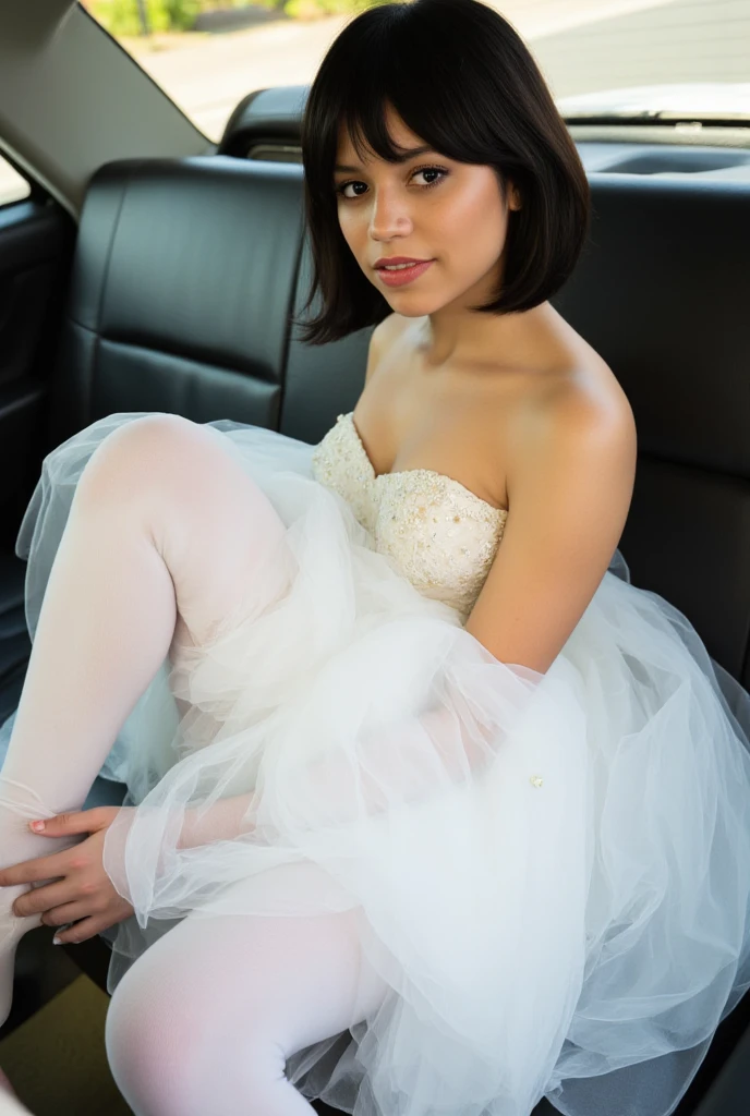 1 sexy brunette: long wavy with bangs hair style, (((she is wearing a short prom pastel pink colored flare dress, bride vail, and pantyhose))), seductive, smiling, 4” long micro prom dresses, flirty, girl is rubbing her pantyhose crotch on boyfriend’s cock reverse-cowgirl style in the back of a limo, reverse cowgirl, frontal body, front side view and see full faces, pantyhose cameltoe, (((squatting onto a dick))), (((vagina visible from behind through their sheer pantyhose covered crotch))), lifting her dress to expose her pantyhose covered vagina rubbing her crotch on her prom date’s penis in the back of a limo car, (((inside limo in back seat of car))), cute pantyhose feet, highly detailed faces without any blur