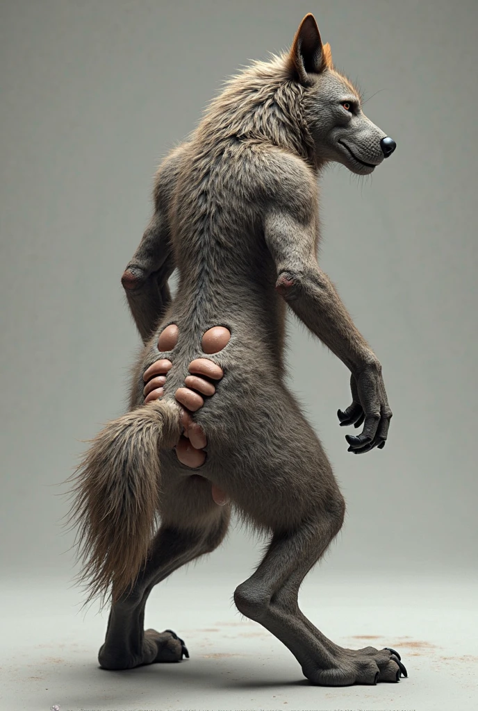 Best quality, (By sepulte), (fur:1.5), (fuzzy:1.5), nsfw, chubby, wet, ((feral)), ((brown wolf)), highly detailed fur and, feral, stunningly sharp-focus, charming chubby body, curvy, huge ass, very big ass, wide hips, huge thighs, enchanting black hue, swaying tail, impressive mane, powerful presence, mesmerizing beauty, sexy posture, well-defined claws, sinister-hearted, captivating artwork, attention to detail, tasteful composition, alluring charm, careful shading, great attention to anatomy, vivid colors, wet, sweaty, big fluffy tail, thick tail, squish focus, Landscape shot, ((huge haunches, huge hips, huge thighs, huge ass)), ((hyper canine pussy)), huge fluffy tail, animal genitalia, small anus, pussy juice