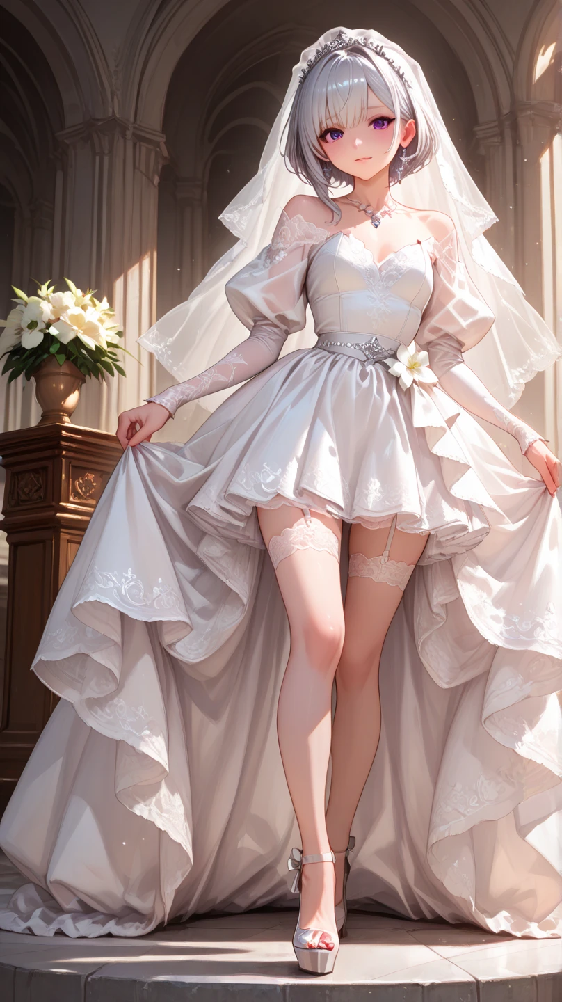 ((best quality)), ((masterpiece)), (detailed), a heavenly female knight, imposing, biblical, NSFW, long white grey hair, grey white eyes, very skinny, detailed, best quality, prominent collarbones, skinny arms, flat stomach, visible hip bones, small breasts, full body, red and white clothing, occult aesthetic, occult, detailed and intricate steampunk and detailed gothic, NSFW, Fluttering lace flared long knee length dress with frilly petticoats, knee length dress, pleated petticoats, petticoats gothic, complex lace boots, gothic aesthetic, wielding a mighty sword with mechanical components, mandalas, small breasts, a fairy, various different types of insect wings, bug wings, beetle wings, NSFW, full body, whole body, body, chains,
