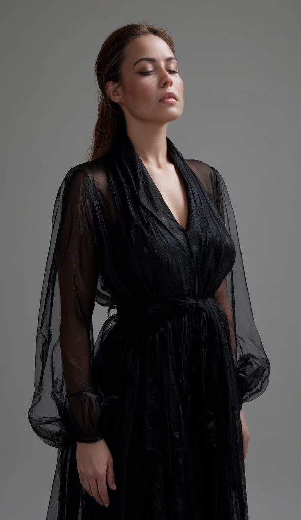 arafed woman in a black hat and dress with a black cape, beautiful female wicked witch, anatomically correct, textured skin, super detail, high quality, highres, 8k, realistic skin, cinematic , lights from bottom