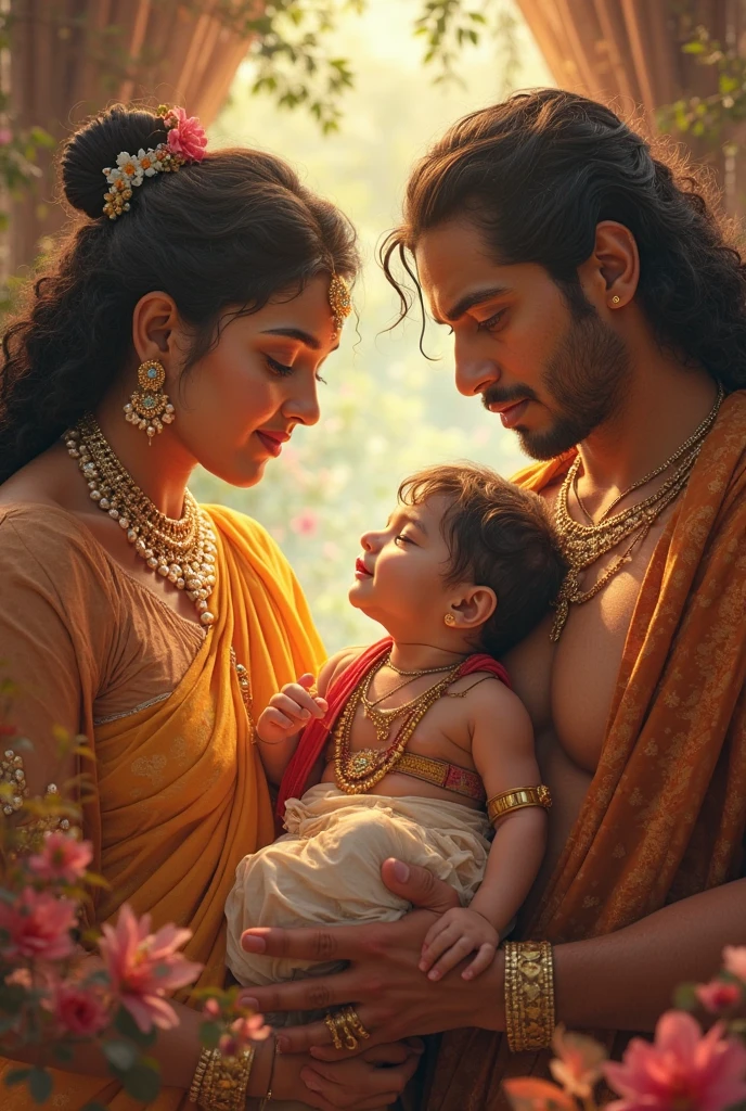 Vasudev gave the newborn Krishna to there parents
