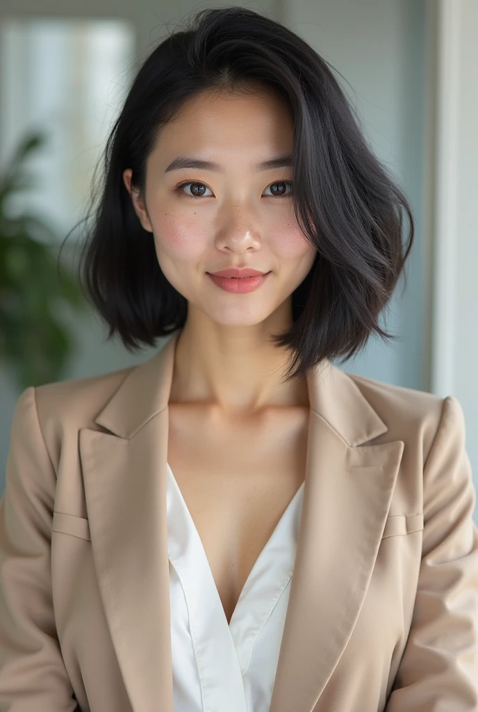 beautiful white woman, short hair, in office work clothes, Age 22, perfectbody, natural breasts, ultrarrealisitic, extremely detaild, photoshot_\( ultra\), photoshotrealisitic, realisitic, Post-processing, Maximum details, roughness, real-life, ultrarealisitic, photoshotrealism, photoshotgraphy, 8k hd, photoshotgraphy