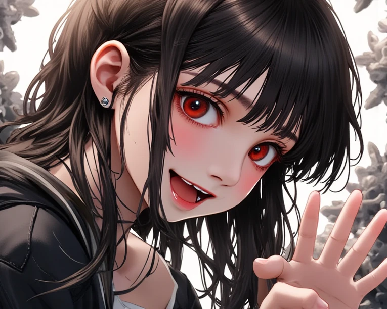 score_9, score_8_superior, score_7_superior, evaluation_Explicit BREAK Source_anime, realistic anime art style, 1 girl, Fair-skinned, Dark brown hair, Round eyes, こちらを見superiorげている、lickingoral
