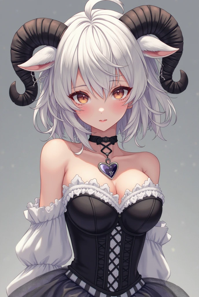 (best quality, masterpiece:1.2, high resolution, high-quality pixels, 8k), perfect eyes, large breasts, perfect facial features, perfect figure, solitary, (detailed description of hair), (detailed description of face), (detailed description of body), fair and radiant skin, unparalleled beauty, long legs, depth of field, vibrant colors, Carnelian (Arknights), silver hair, red eyeball, white tight maid costume, maid hair band, dynamic shots, ssmile, horn, dark skin
