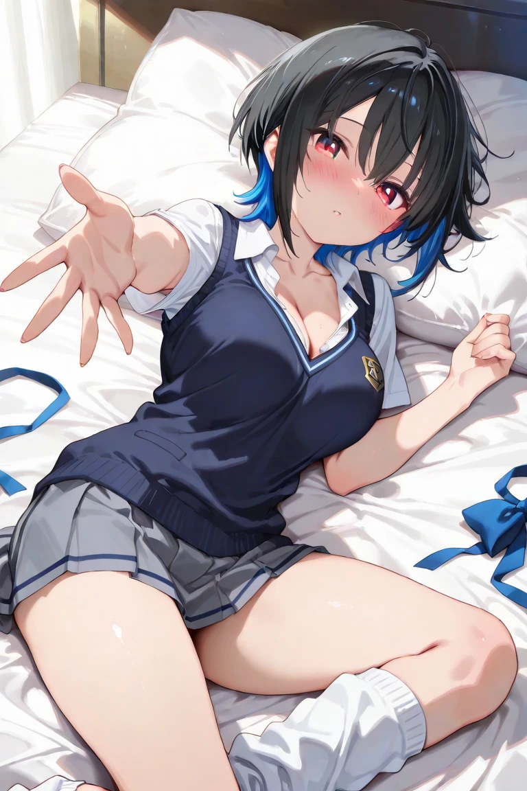 Very beautiful、1 girl、Small breasts、Big Mouth、high school girl、Small breasts、Short hair with a sense of transparency、hot pants、Childish clothes、最high quality, High resolution, Very detailed, Detailed Background, Perfect lighting、masterpiece、Best image quality、最high quality、girl , (cryin) , independent , Looking into the camera, masterpiece, Anime art style, Cute Characters, Most detailed, high quality、((cry)))、(missionary, 1boy, penis, lying, vaginale, ass pov, spread legs, Sex, nsfw)、nose blush、steam、Shiny Hair、Very fine and beautiful bright eyes、Very detailed, clear and beautiful face, Awards, Anatomically correct、((missionary position,man on top, spread legs))、((Scared))