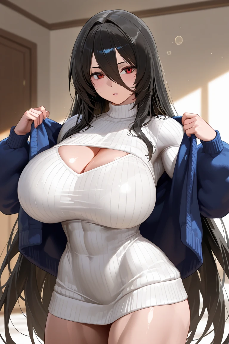 Step-sis with absolutly huge breast teasing with hear cleavage, she is a meany