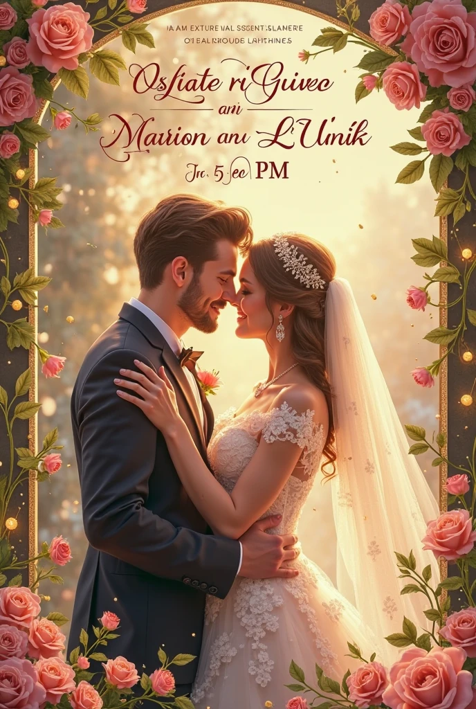  Engaged couple with initials D and W