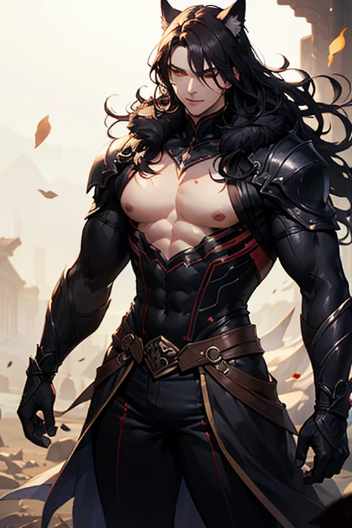 (man:1.5),1 man,male, muscle, (1boy:1.3), muscle, pectoral, muscular,Mature man,

panther man from ancient Egypt,(((panther man,panther male warrior,panther-man))),(macho man:1.2),

(((panther ears,panther ears on head,big panther ears))),(large pectoral:1.4,),(((absurdly long unkept hair,dark hair,black hair,very long hair,voluminous hair,Thick hair,Dense hair,long hair,colored inner hair))),(((blue_eyes:1.3))),intricate eyes,beautiful detailed eyes,symmetrical eyes,(((lustrous skin:1.5,tanned skin,bright skin: 1.5,skin tanned,shiny skin,very shiny skin,shiny body))),((exaggerated muscles,exaggerated shoulders,very muscular and huge)),man chest,handsome face,((((muscular,hairy body,muscular man,tall,big biceps,abs,big thighs,broad shoulders,open chest)))),(((detailed face))),(((square jaw))),(ABS)
,(huge stature,tall stature),

barbarian,viking,nsfw,
 
(((metal armor:1.5))),((bulge in loincloth)),(wearing a barbarian outfit:1.3,barbarian clothes),((furry fur on his shoulders)), ((((blue war paint all over his body)))),((wet clothes,intricate outfit,intricate clothes)),tribal,

dynamic pose,looking at viewer,angry,centered,scale to fit dimensions,Rule of thirds,

outdoors,(egyptian desert,egyptian desert background,pyramids in the background),scenery,extremely scenery,clouds,Egypt style,palms,(sunset, golden hour),

(Glossy Egyptian ornaments),highres,sharp focus,(ultra detailed,extremely detailed),(photorealistic artwork:1.37),(extremely detailed CG unity 8k wallpaper),(((vibrant colors,vibrant theme))),(intricate),(masterpiece),(best quality),artistic photography,(photography taken by sldr),(intricate background),perfect rendered face,perfect face details,realistic face,photo realistic,((intricate detail)),(((realism))),
