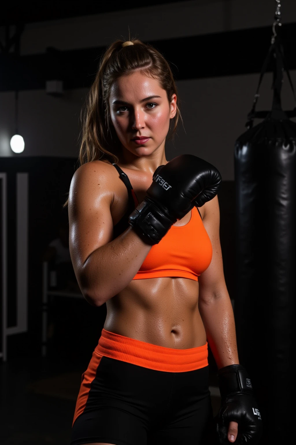 Hermosa hermosa mujer morena, 25 years. (cuerpo entero), (de costa),en un ring de boxeo, (Guantes de boxeo), (culo perfecto), (marca de bragas) ((De vuelta al observador)), cuerpo sudoroso, (plumas fuertes,), (muslo fuerte), (pantalones blancos), culo perfecto, Photography realista, Photography, obra maestra, realista, Realismo, representation, Alto contraste, Photography de arte digital tendencia realista en Artstation 8k HD realista alta definición detallada, detallado, textura de la piel, hiper detallado, textura de piel realista, ropa de gimnasia, mejor calidad, ultra high resolution, (Photographyrrealista: 1.4),, high resolution, detallado, Photography crua, Re agudo, by lee jeffries nikon d850 film stock photography 4 kodak portra 400 f1 camera.6 lenses rich colors hyperrealistic texture spectacular lighting trend unrealengine on artstation cinestill 800