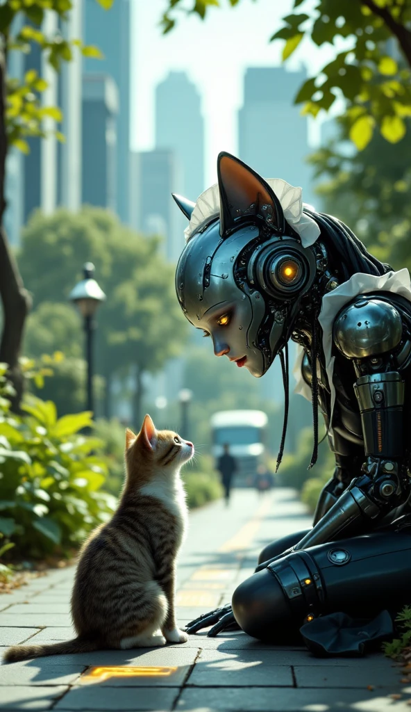 A fully mechanical female android — entirely robotic with no human ...