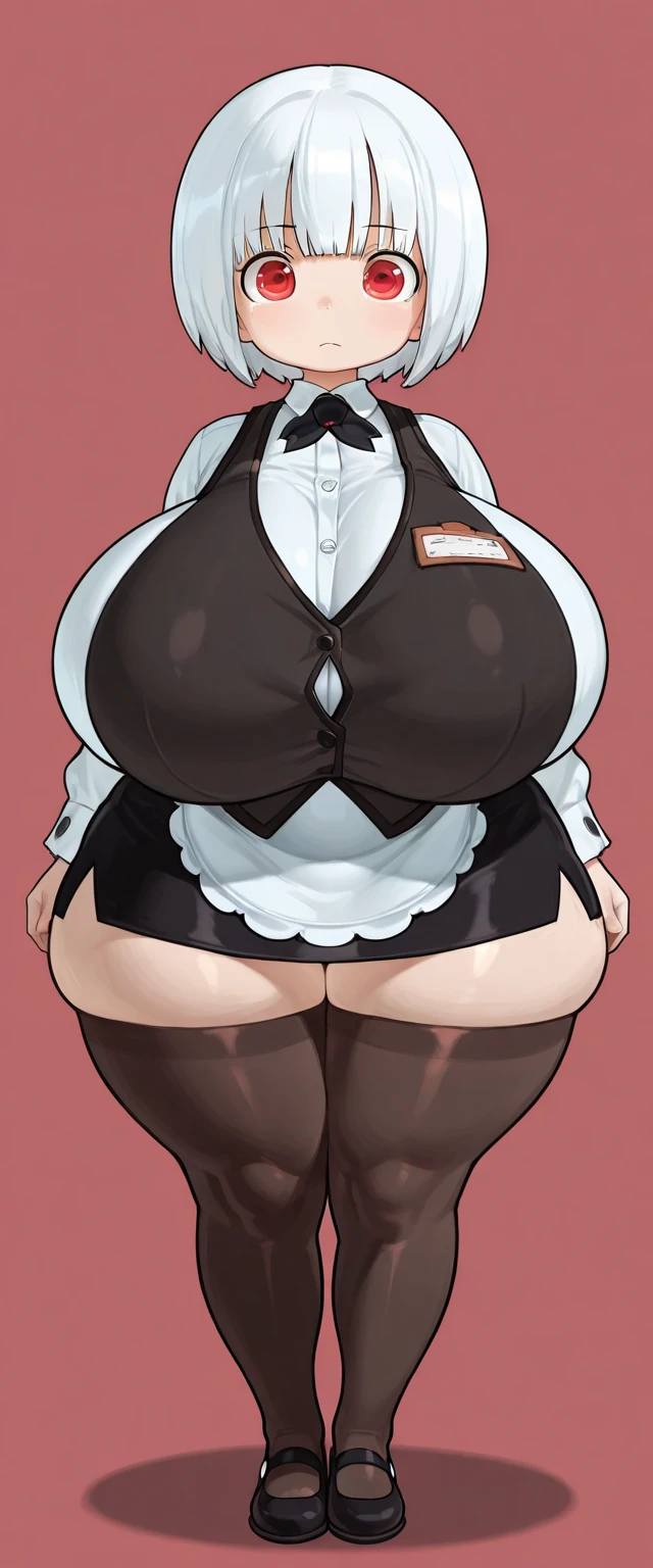 score_9, score_8_up, score_7_up, score_6_up, score_5_up, score_4_up, solo, Yorha 2B from Nier automata, ((thicc mature mom)), short white hair, black blindfolded, 2B's yorha uniform, big thick full lips, ((pouted lips)), ((full body)), ((NSFW)), sexy, seductive, alluring, cute, (((gigantic breasts))), sagging breasts, big nipples, wide hips, thick thighs, huge ass, ((huge pregnant belly)), chubby, fat, 
