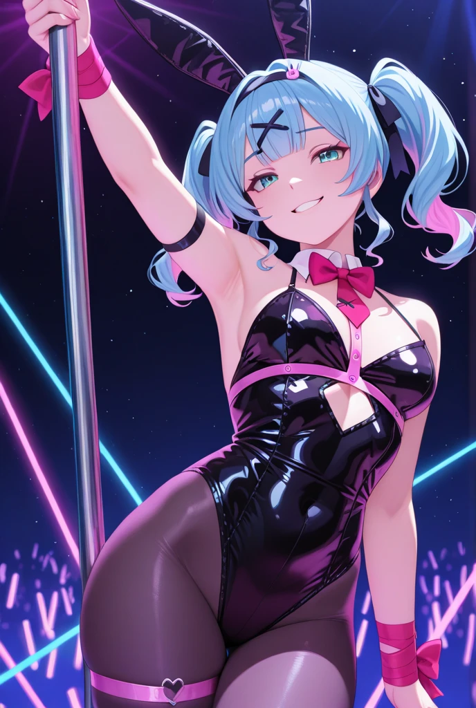 score_9,score_8_up,score_7_up,score_6_up, 2d, 1girl, shiny skin,
kamisato_ayaka, solo, breasts,
neon_green,
glowing, exhibitionism, fishnet leotard, fishnets, fishnet thighhighs, neon_lights, rave_party, nightclub, glitter, lingerie, 
crowd, nightclub, rave, spotlights, ultraviolet light, crowded, happy,
dancing, close up,