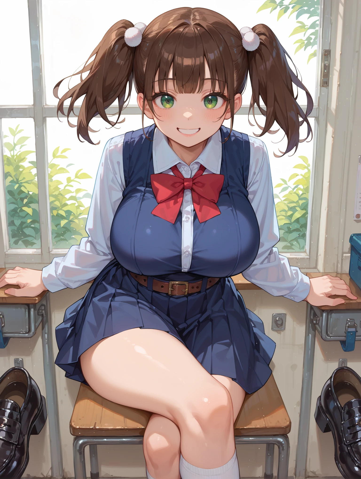 (A work depicting a scene from an anime for adults), 2girls:1.5, ((Braiding, sailor uniform, ribbon, Round face, Realistic sized eyes, Droopy eyes, blush, Smile of shame, Thin lips, Spread your legs)), (((Stand up and press your crotch against the corner of the table to masturbate))), Open your mouth, (outside, On the sidewalk, Terrace table), futa, medium penis, handjob, veiny penis, cum on palm, handjob, penis, cum on hair, ((full-harness made of rope over clothes:1.5))