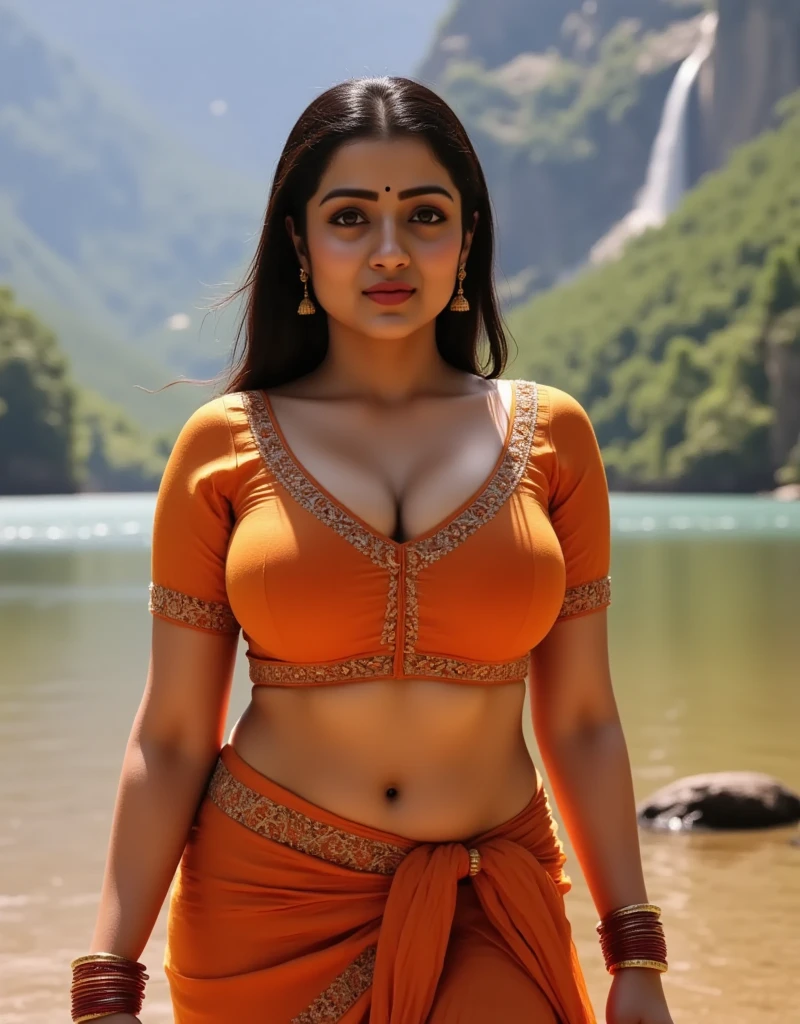 1 Heavenly beautiful and goddess beauty cute and sweet looking face Arabian woman in Benagil Sea Cave in Portugal, Heavenly beautiful Overweight, Heavenly beautiful Extremely fat, Heavenly beautiful and attractive Chubby figure , Heavenly beautiful looking and eye catching luxury style traditional Indian saree , reaching out, Heavenly beautiful Arabian woman, 16k, High resolution, masterpiece, highest quality, fine skin, outside view, Realistic Photograph, close up figure view, Heavenly beautiful smile face