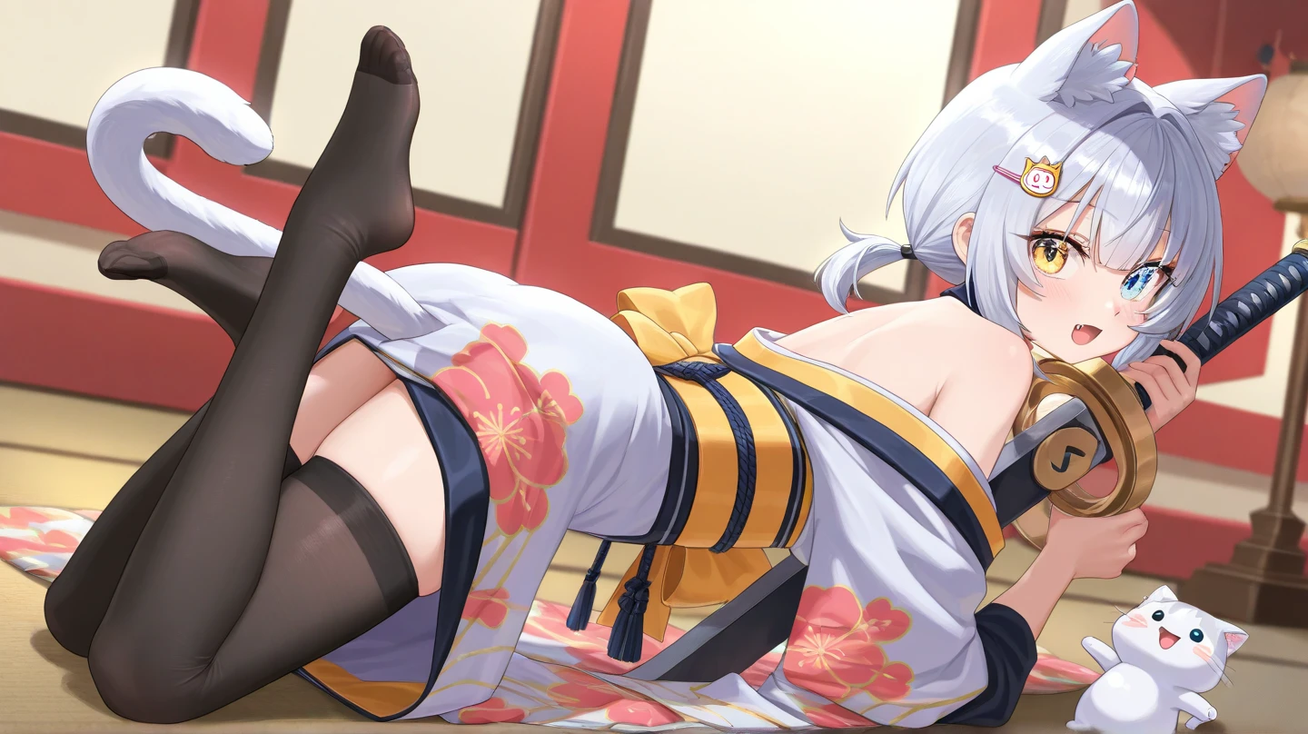 (masterpiece, best quality:1.2), 1girl, lie on the ground,Cocked buttocks,looking at viewert,top-down_bottom-up,hanfu, chinese traditional dress