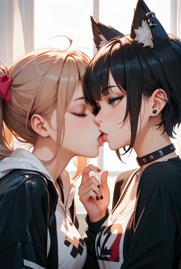 Lesbians making out, girls making out, girls kissing.