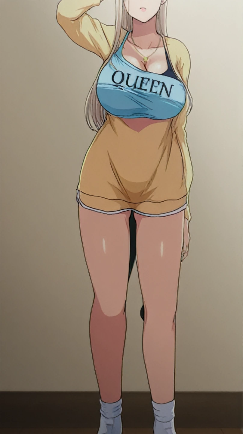 Marin Kitagawa, 1 chica, rubia, desnuda, a medio vestir, obra maestra, animado, Lowered trousers, camiseta levantada, avergonzada 